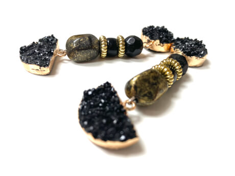 Druzy fülbevaló